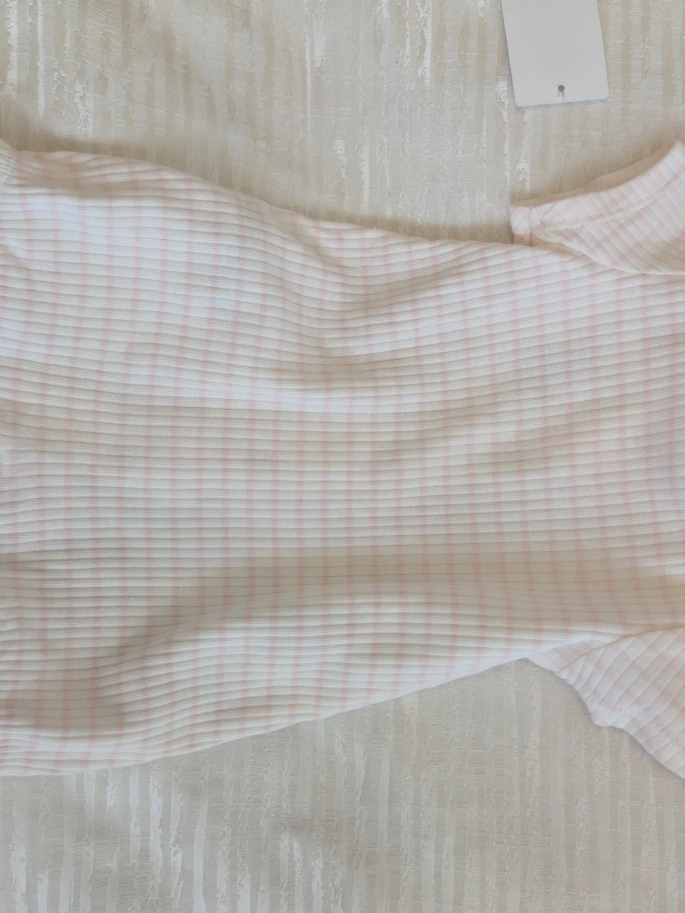Little Me Pink and White Striped Short-Sleeve One-Piece with Bunny
